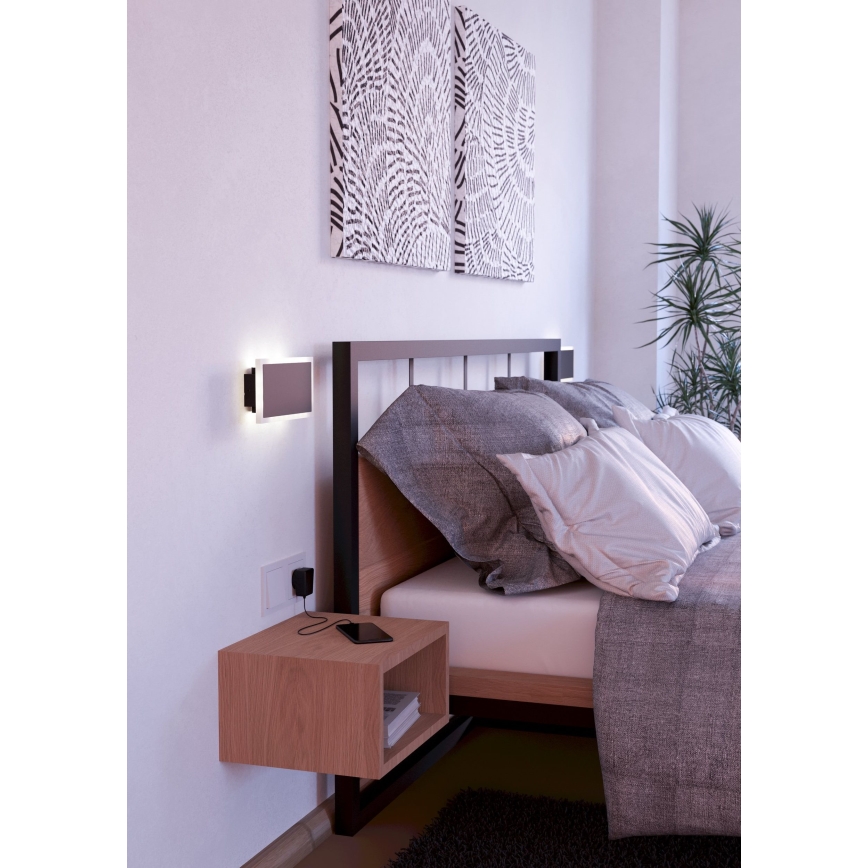 Eglo - LED væglampe LED/12W/230V 3000K 12x23 cm sort
