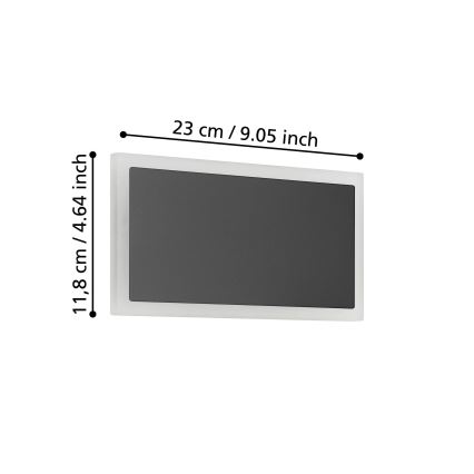 Eglo - LED væglampe LED/12W/230V 3000K 12x23 cm sort