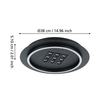 Eglo - LED loftlampe dæmpbar LED/21,4W/230V 2700-6500K sort + fjernbetjening