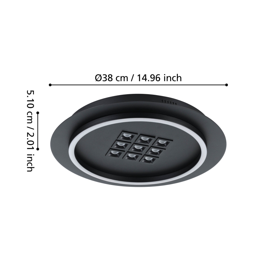 Eglo - LED loftlampe dæmpbar LED/21,4W/230V 2700-6500K sort + fjernbetjening