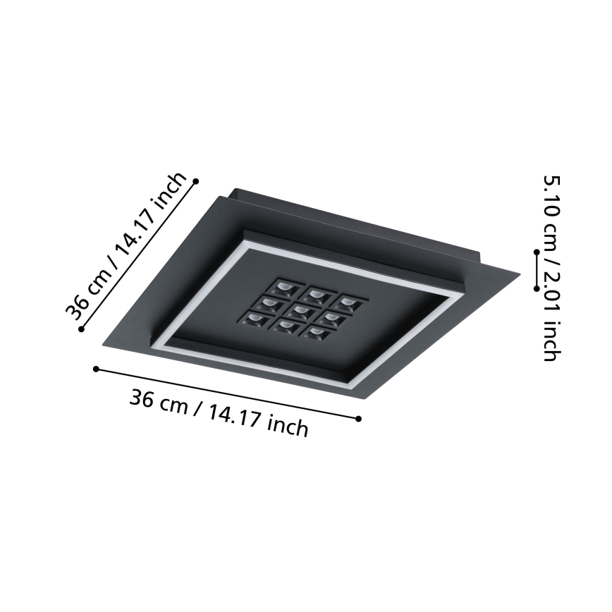 Eglo - LED loftlampe dæmpbar LED/21,4W/230V 2700-6500K sort + fjernbetjening