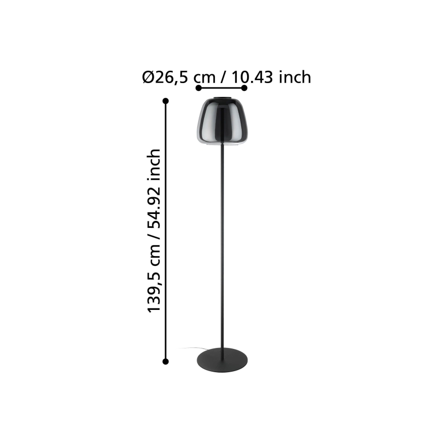 Eglo - LED RGBW dæmpbar gulvlampe LED/15,5W/230V 2700-6500K røgfarvet