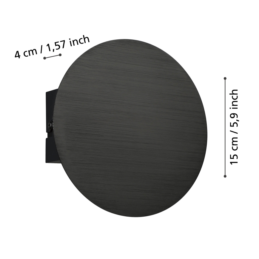 Eglo - LED væglampe LED/4W/230V 3000K sort