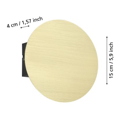 Eglo - LED væglampe LED/4W/230V 3000K guldfarvet