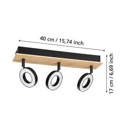 Eglo - LED-spot 3xLED/4,2W/230V sort/brun