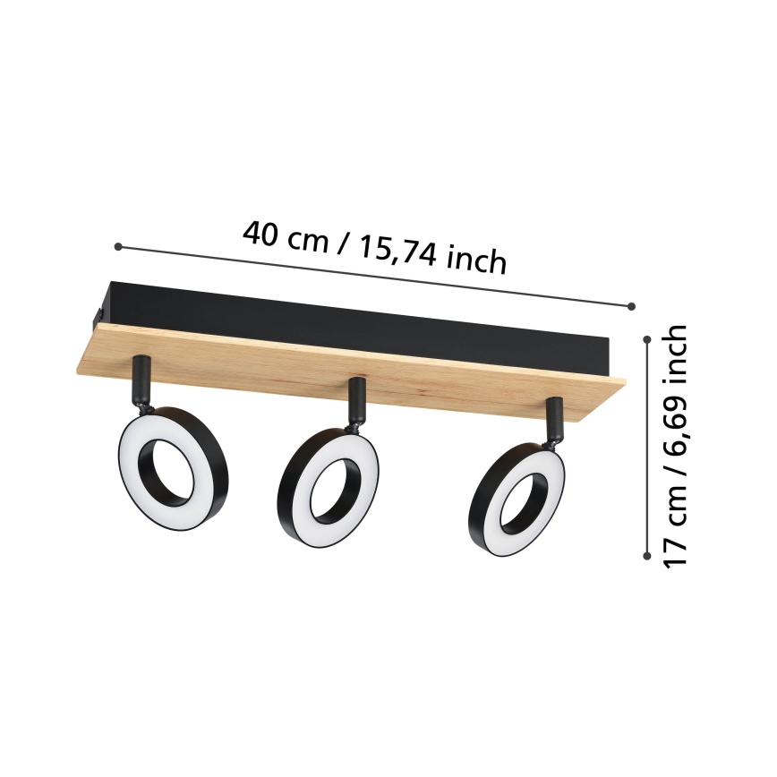 Eglo - LED-spot 3xLED/4,2W/230V sort/brun