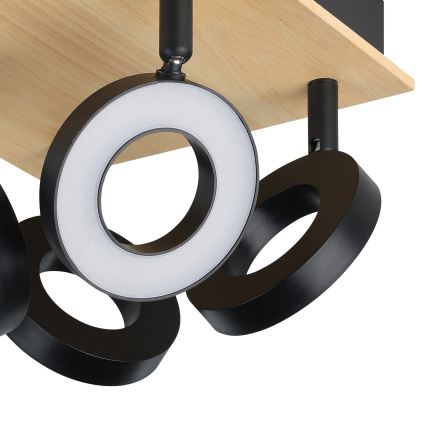 Eglo - LED-spotlampe 4xLED/4,2W/230V sort/brun