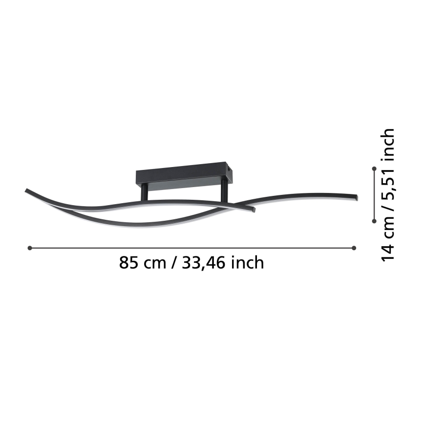 Eglo - LED loftlampe LED/12W/230V 4000K sort