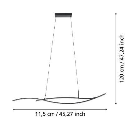 Eglo - LED pendel LED/20W/230V 4000K sort