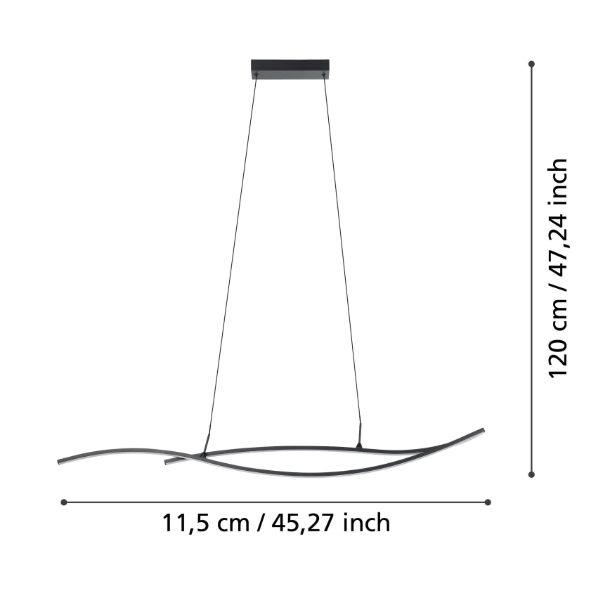 Eglo - LED pendel LED/20W/230V 4000K sort