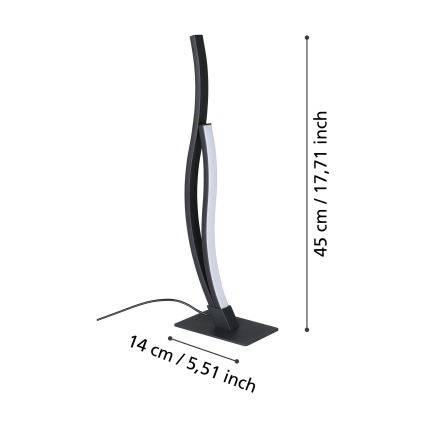 Eglo - LED bordlampe LED/12W/230V 4000K sort