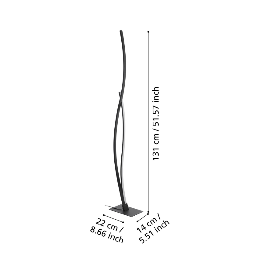 Eglo - LED gulvlampe LED/20W/230V 4000K sort