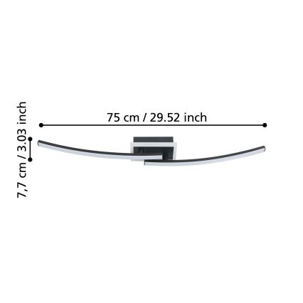 Eglo - LED loftlampe LED/12W/230V 4000K sort