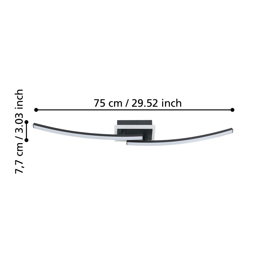 Eglo - LED loftlampe LED/12W/230V 4000K sort