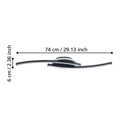 Eglo - LED loftlampe LED/12W/230V 4000K sort