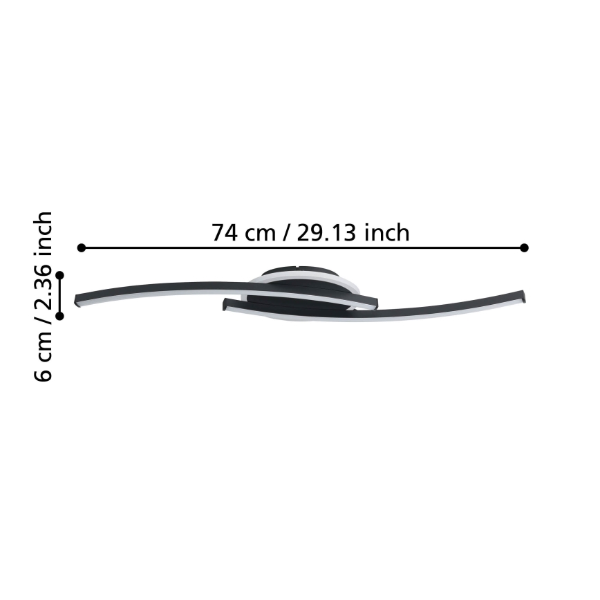 Eglo - LED loftlampe LED/12W/230V 4000K sort