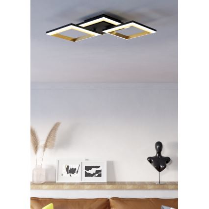 Eglo - LED loftlampe dæmpbar LED/20W/230V 4000K sort/guldfarvet