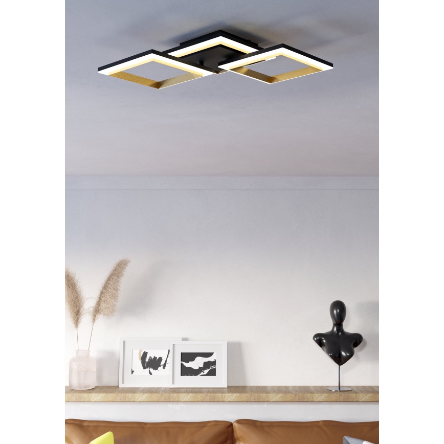Eglo - LED loftlampe dæmpbar LED/20W/230V 4000K sort/guldfarvet