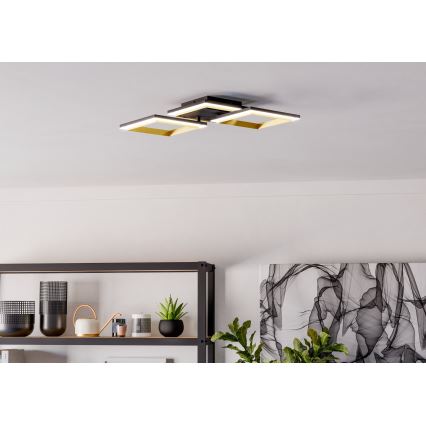 Eglo - LED loftlampe dæmpbar LED/20W/230V 4000K sort/guldfarvet