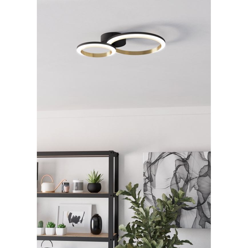 Eglo - LED loftlampe dæmpbar LED/12W/230V 4000K sort/guldfarvet