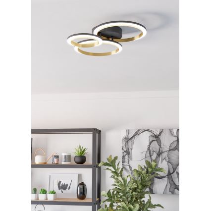 Eglo - LED loftlampe dæmpbar LED/20W/230V 4000K sort/guldfarvet