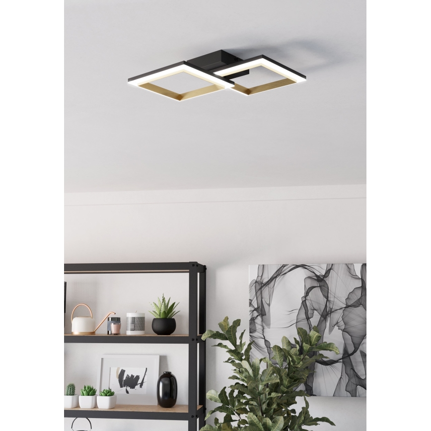 Eglo - LED loftlampe dæmpbar LED/18,4W/230V 4000K sort/guldfarvet