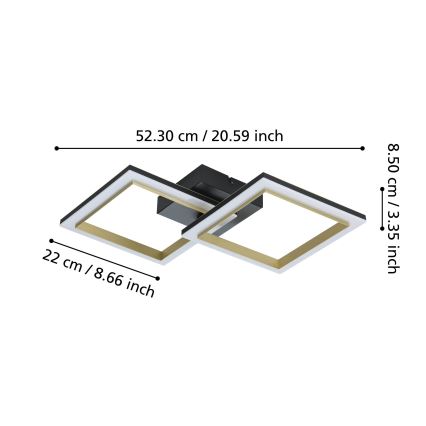 Eglo - LED loftlampe dæmpbar LED/18,4W/230V 4000K sort/guldfarvet