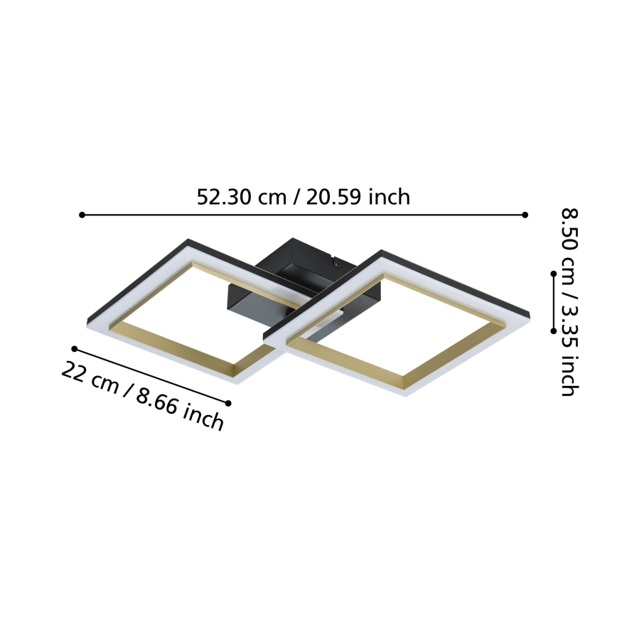 Eglo - LED loftlampe dæmpbar LED/18,4W/230V 4000K sort/guldfarvet