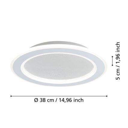 Eglo - LED loftlampe dæmpbar LED/20W/230V 2700-6500K hvid + fjernbetjening