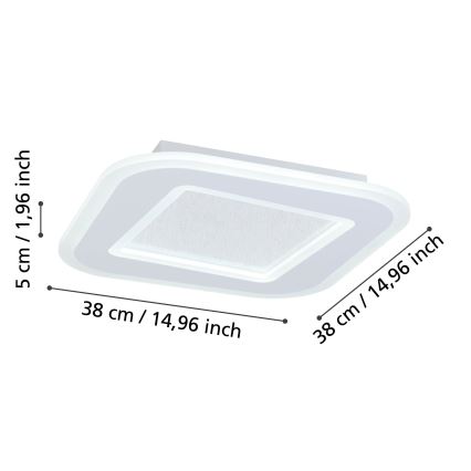 Eglo - LED loftlampe dæmpbar LED/20W/230V 2700-6500K hvid + fjernbetjening