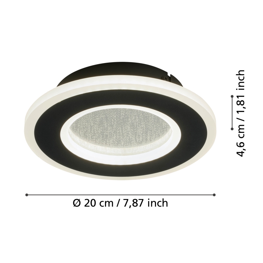 Eglo - LED væglampe LED/12W/230V 4000K sort