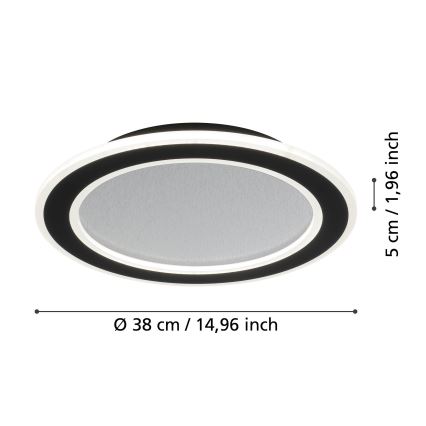 Eglo - LED loftlampe dæmpbar LED/20W/230V 2700-6500K sort + fjernbetjening