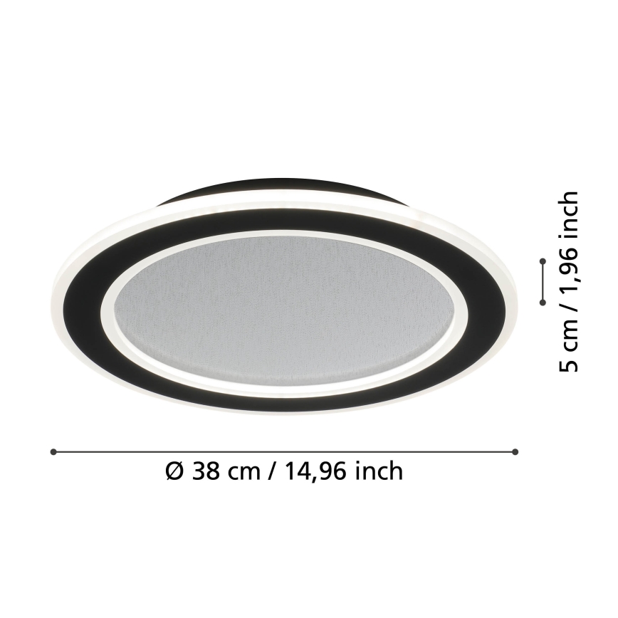 Eglo - LED loftlampe dæmpbar LED/20W/230V 2700-6500K sort + fjernbetjening