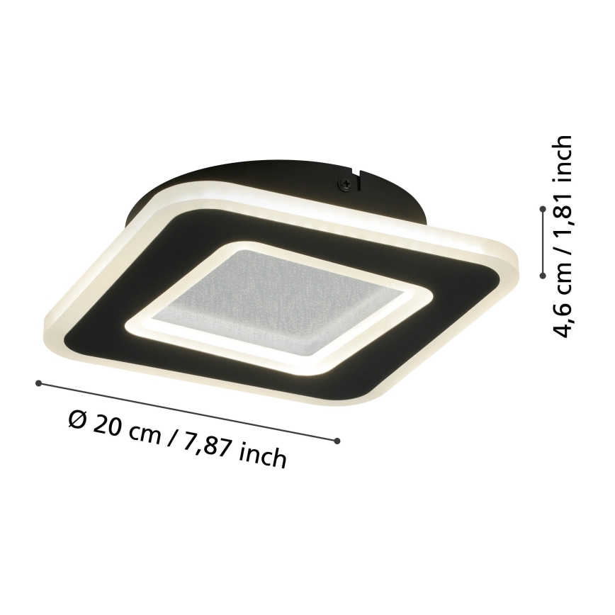 Eglo - LED væglampe LED/12W/230V 4000K sort