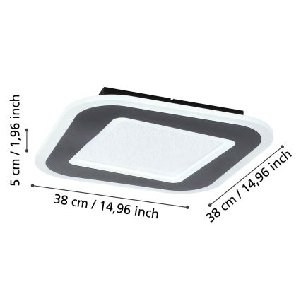 Eglo - LED loftlampe dæmpbar LED/20W/230V 2700-6500K sort + fjernbetjening