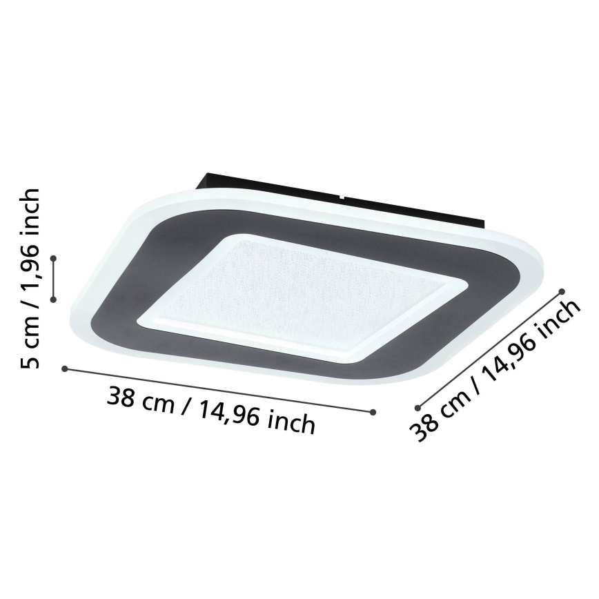 Eglo - LED loftlampe dæmpbar LED/20W/230V 2700-6500K sort + fjernbetjening