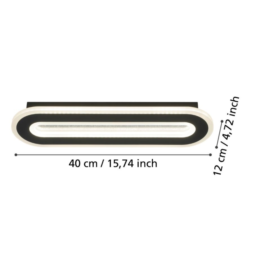 Eglo - LED væglampe LED/12W/230V 4000K sort