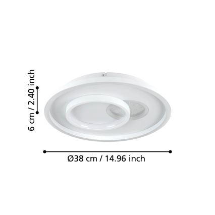 Eglo - LED loftlampe 1xLED/14W/230V + 1xLED/8,5W diameter 38 cm hvid