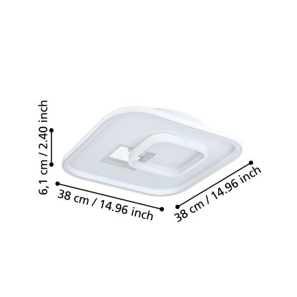 Eglo - LED loftlampe 1xLED/16,2W/230V + 1xLED/9,2W 38x38 cm hvid