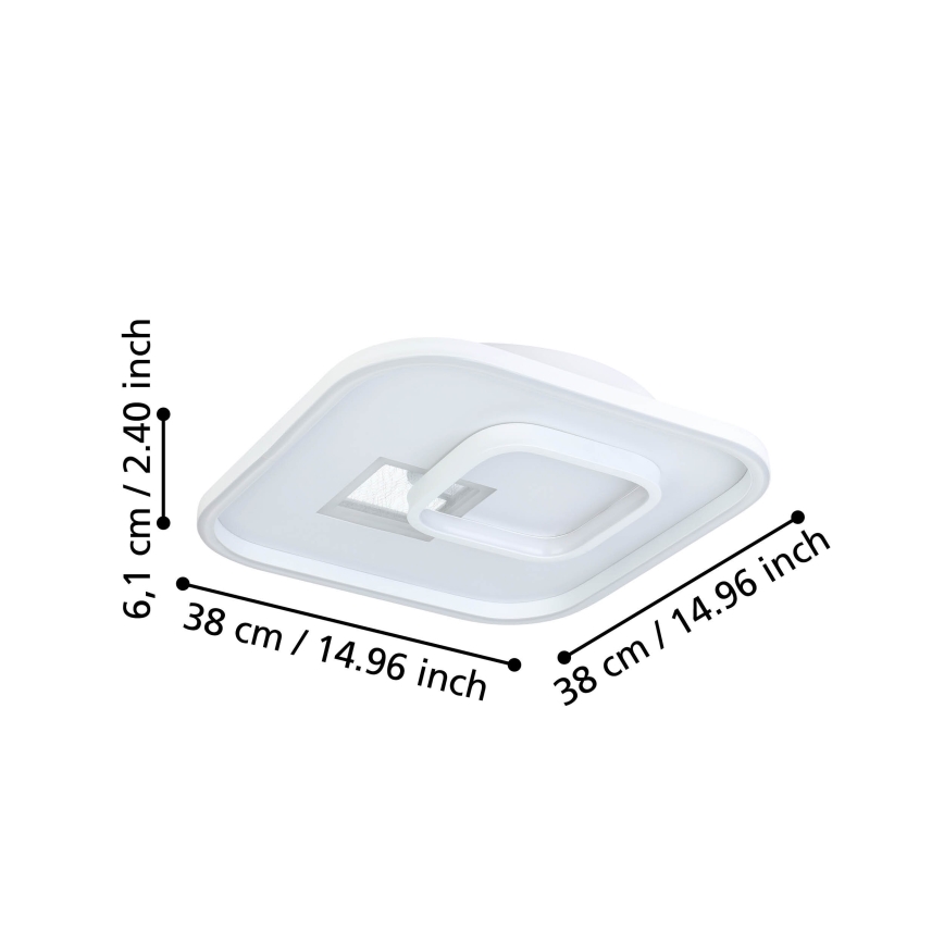 Eglo - LED loftlampe 1xLED/16,2W/230V + 1xLED/9,2W 38x38 cm hvid