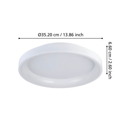 Eglo - LED loftlampe dæmpbar LED/12W/230V 2700-6500K hvid + fjernbetjening