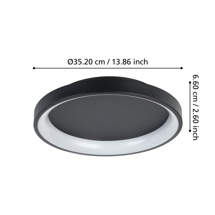 Eglo - LED loftlampe dæmpbar LED/12W/230V 2700-6500K sort + fjernbetjening