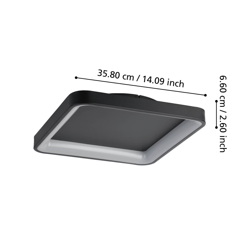Eglo - LED loftlampe dæmpbar LED/12W/230V 2700-6500K sort + fjernbetjening