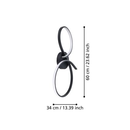 Eglo - LED loftlampe LED/21W/230V 3000K sort