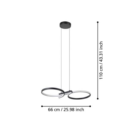 Eglo - LED pendel LED/21W/230V 3000K sort