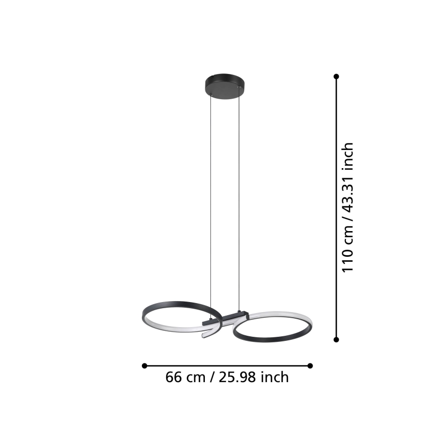 Eglo - LED pendel LED/21W/230V 3000K sort