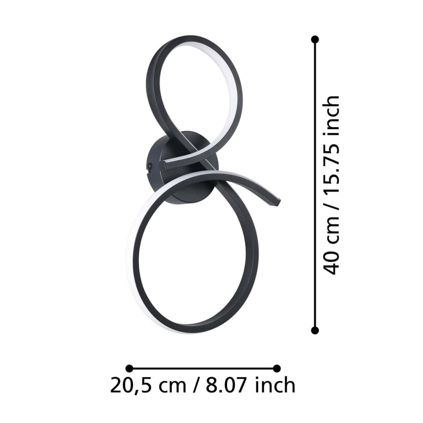 Eglo - LED væglampe LED/11,4W/230V 3000K sort