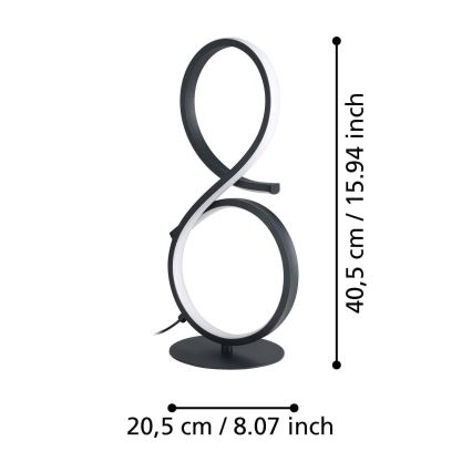 Eglo - LED bordlampe LED/11,4W/230V 3000K sort