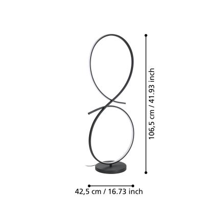 Eglo - LED gulvlampe LED/20W/230V 3000K sort