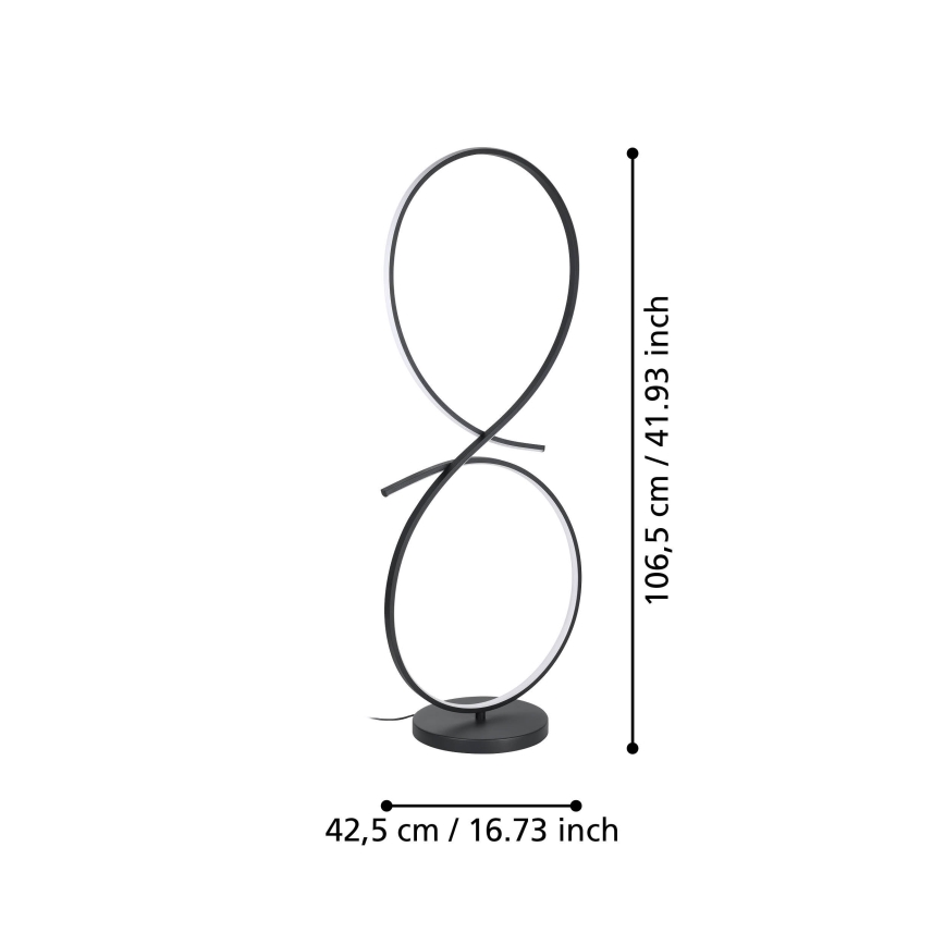 Eglo - LED gulvlampe LED/20W/230V 3000K sort